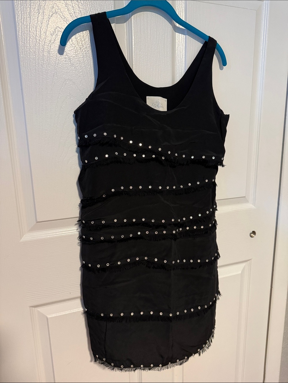 Madison Marcus black 100% silk tank dress small
